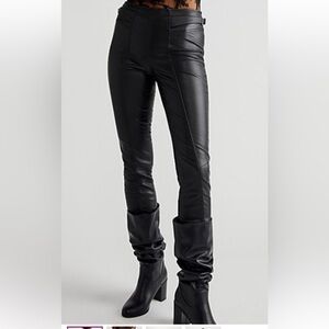 We The Free Black Faux Leather Skinny Pants